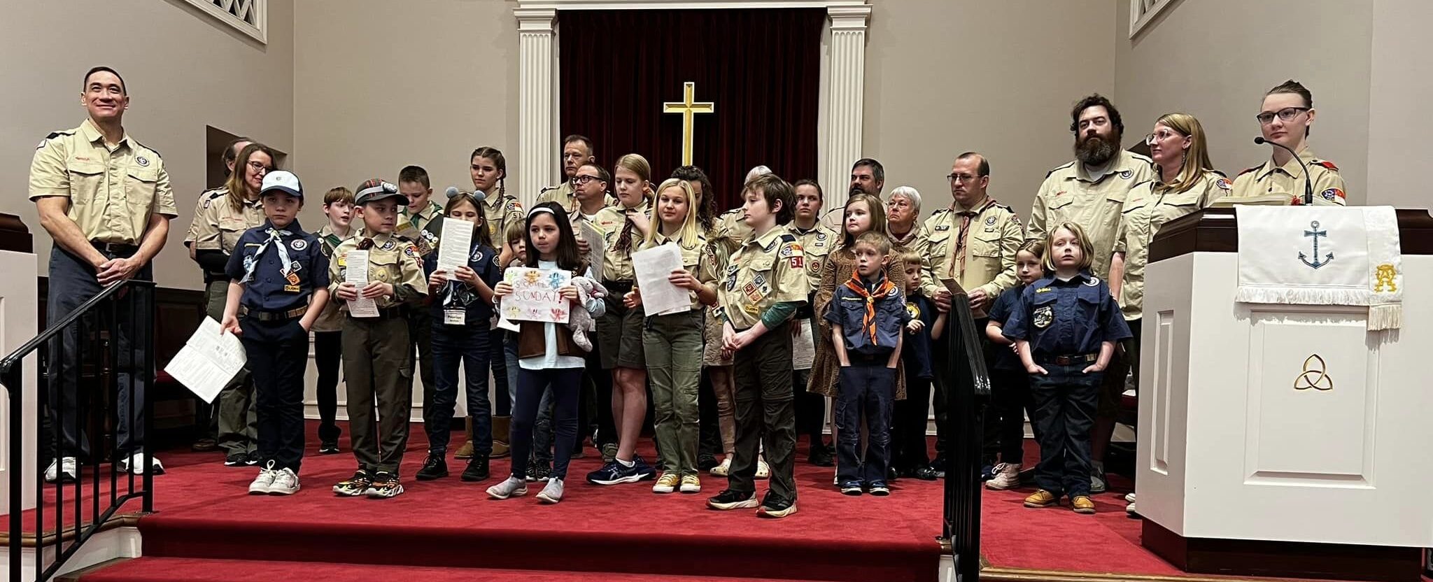 Pack 4051 on Scout Sunday 2024